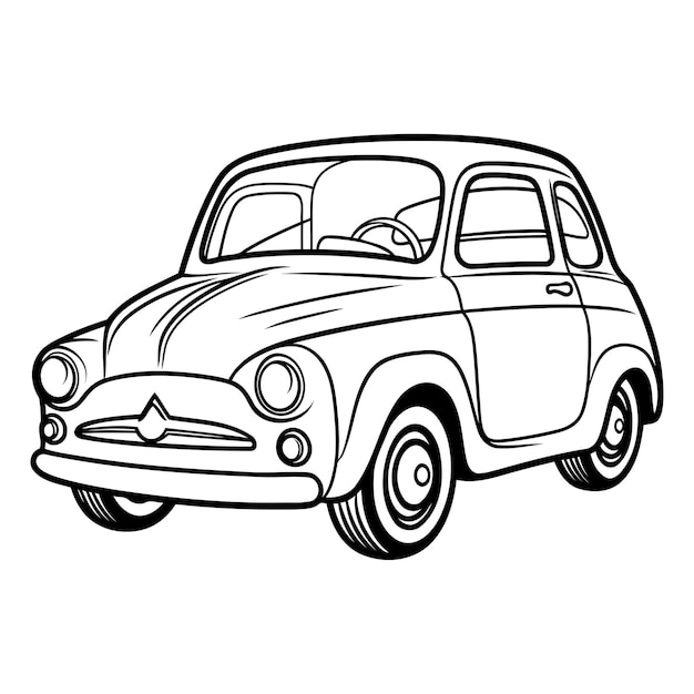 Vector retro car vector illustration isolated on white background side view