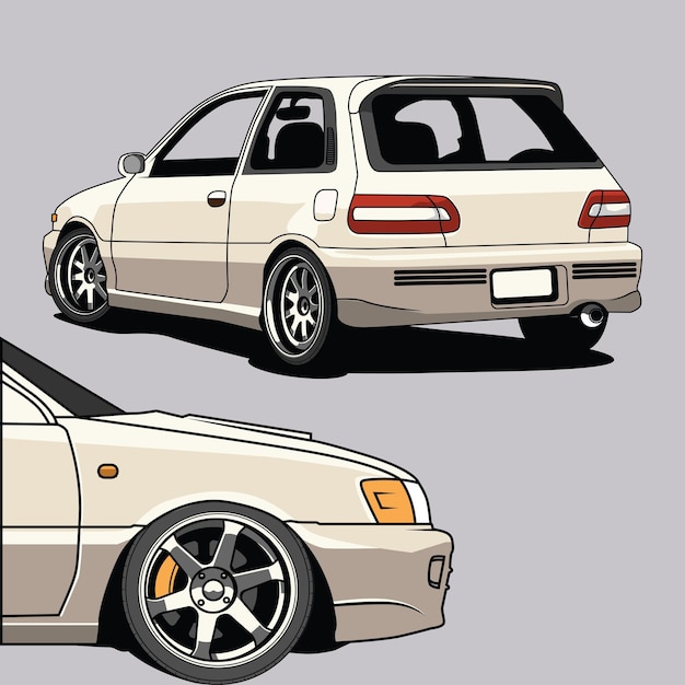 retro car vector template