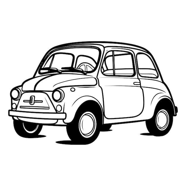 Vector retro car on a white background for your design