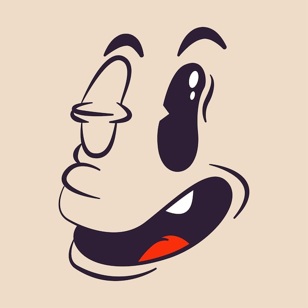 Retro cartoon mascotte karakter element. Karaktermaker voor oud, retro, vintage logo of huisstijl.