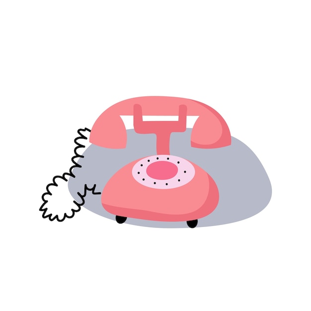 Retro cartoon pink telefoon