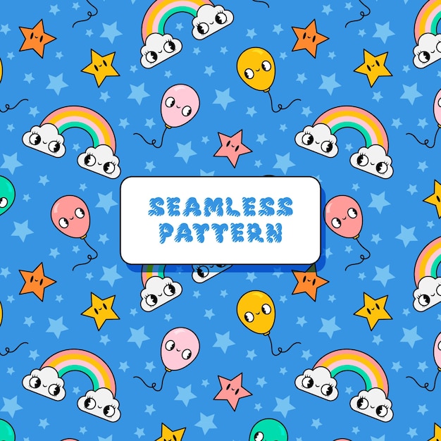 Retro cartoon seamless pattern