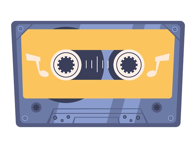 Retro cassette vintage tape disco audio muziek concept grafisch ontwerp element illustratie