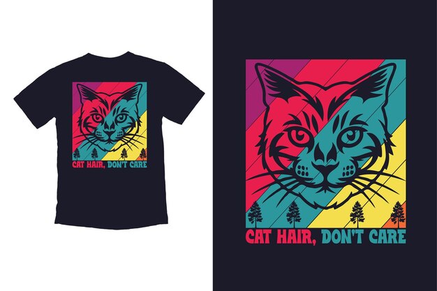 Retro Cat tshirt print design vector illustration