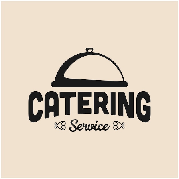 Retro catering service logo design