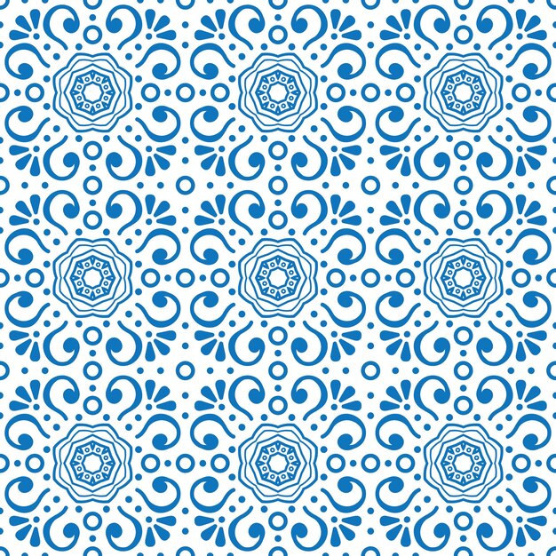 Retro ceramic tiles seamless vector patterns