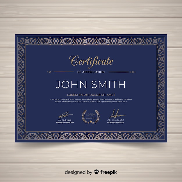 Retro certificate template