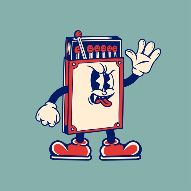 retro character design from matchbox