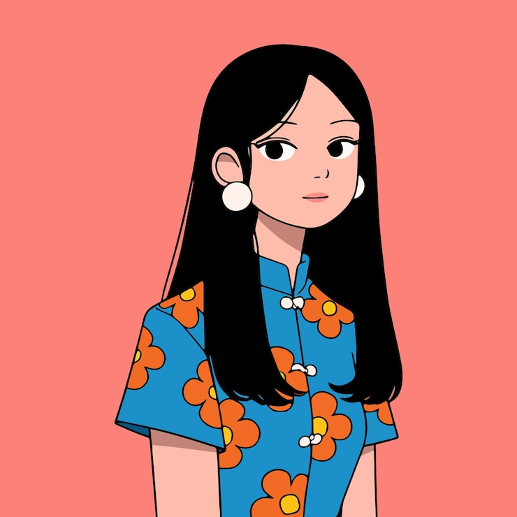 Vector レトロ・シック・ガール・ポートレート