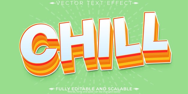 Retro chill vintage text effect editable 70s and 80s text style