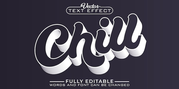 Retro Chilll Vector Editable Text Effect Template