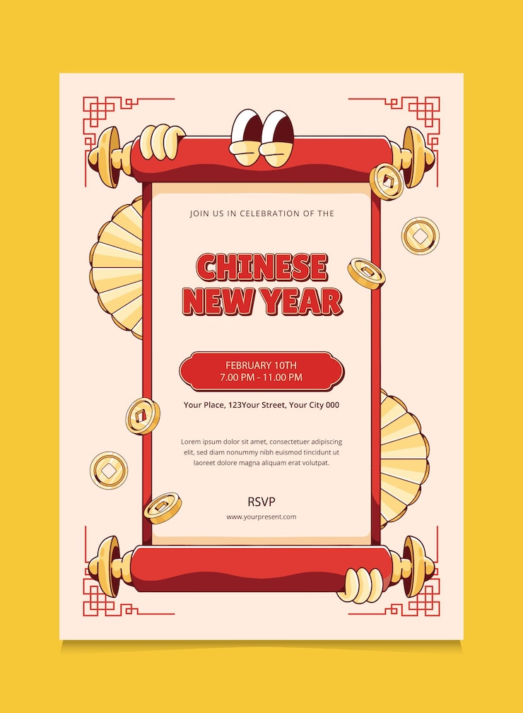 Vector retro chinese new year design template suitable for promotion poster