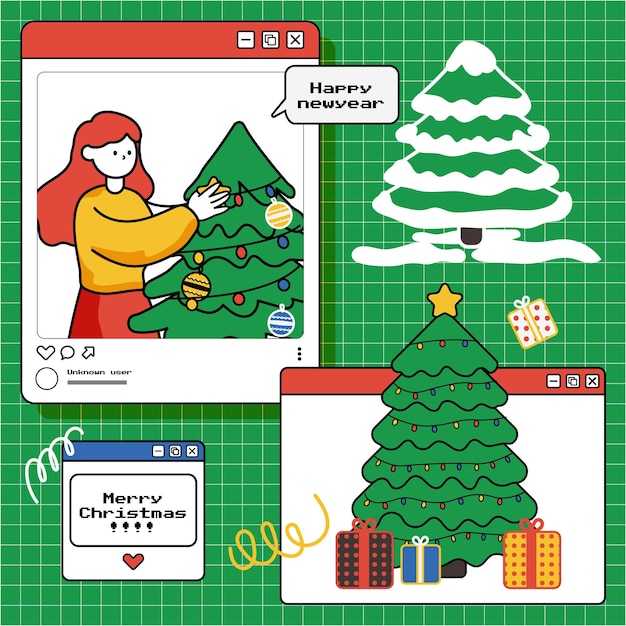 Vettore design del modello di layout del programma di natale retrò