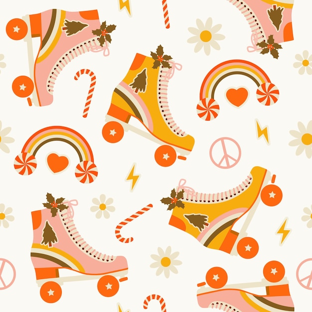 Retro christmas seamless pattern