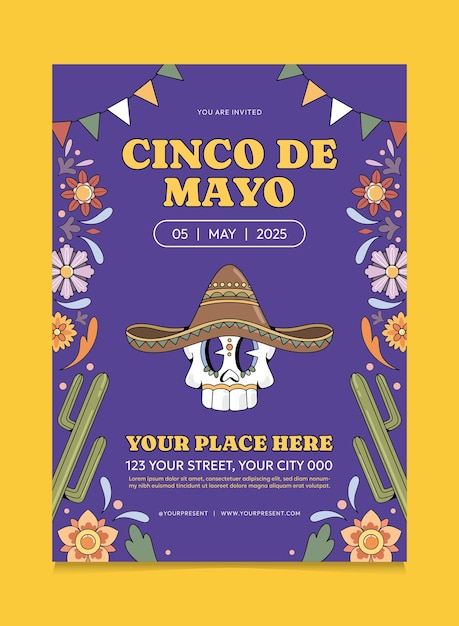 Retro Cinco De Mayo Poster Design