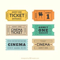 Vector retro cinema tickets