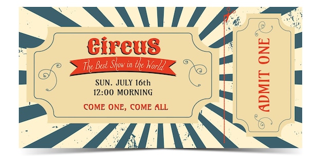 Vector retro circus ticket