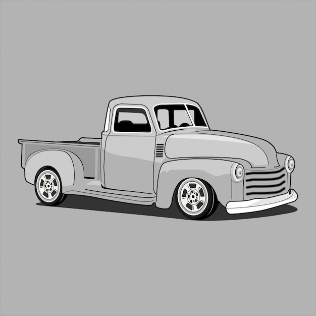 Vector retro classic truck pick up