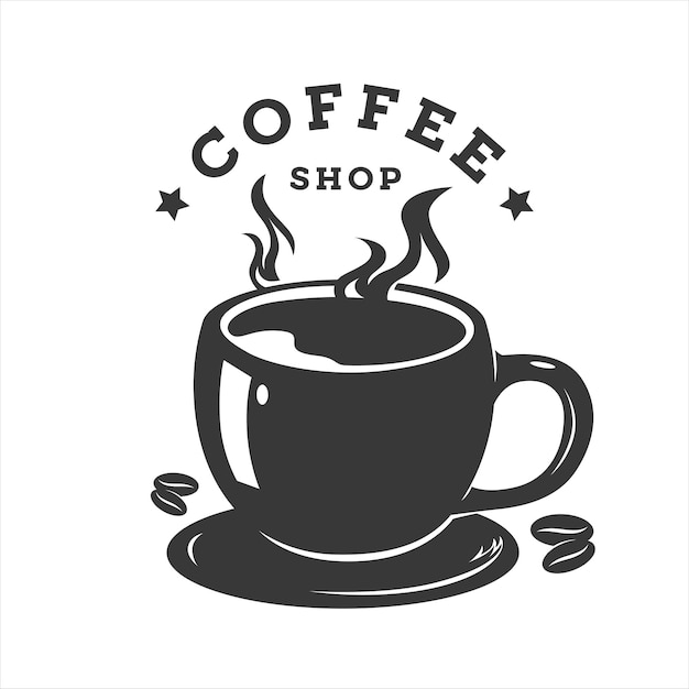 Retro coffee shop logo art illustration