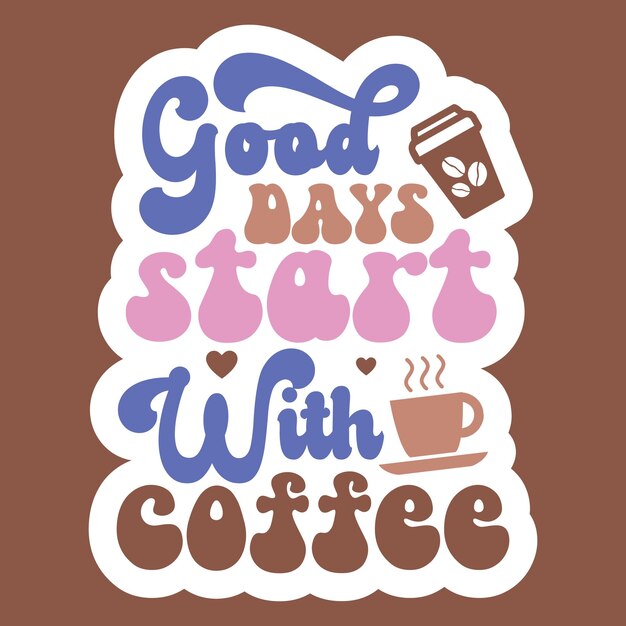 Vector retro coffee sticker svg bundle