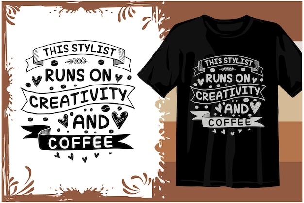 레트로 커피 티셔츠 디자인입니다. 물결 모양의 커피 SVG 디자인. 타이포그래피 커피 디자인 벡터 그래픽