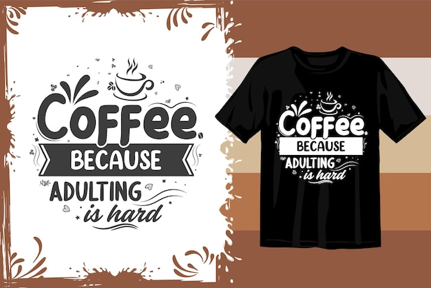 레트로 커피 티셔츠 디자인입니다. 물결 모양의 커피 SVG. 타이포그래피 커피 디자인 벡터 그래픽