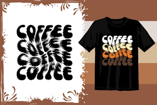 Design t-shirt caffè retrò. caffè ondulato svg. tipografia caffè design grafica vettoriale