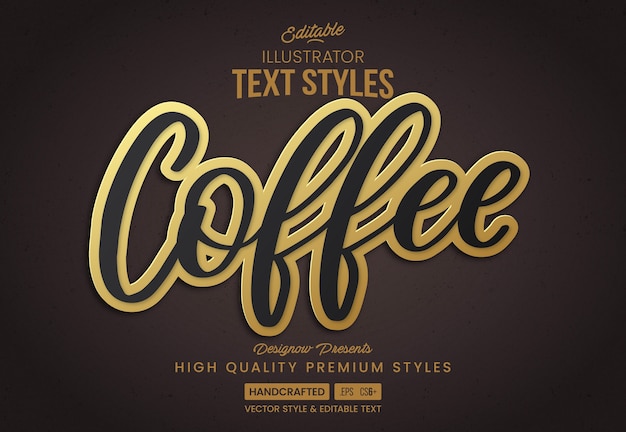 Vector retro coffee text style