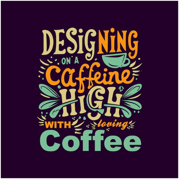 Retro coffee typography vector custom design art