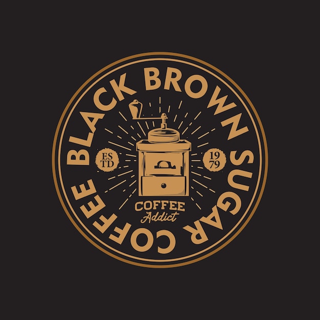 Retro coffeeshop hand tekenen logo