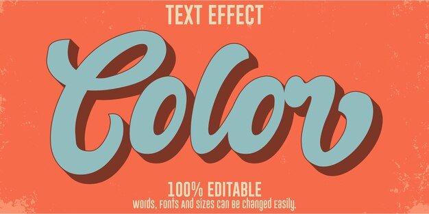 Retro color editable text effect