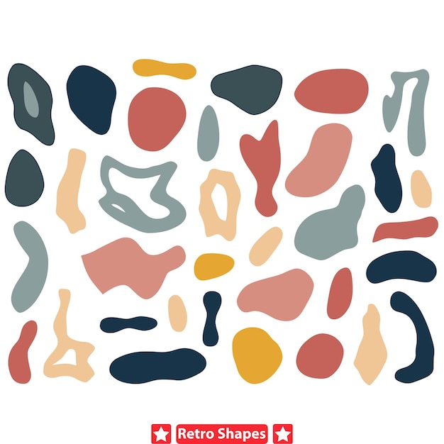 Retro Color Explosion Vibrant Blobs Vector Collectie voor Creatieve Projecten