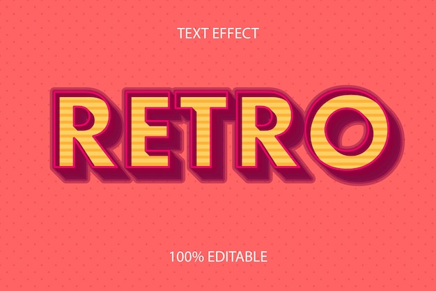 Retro color pink yellow editable text effect