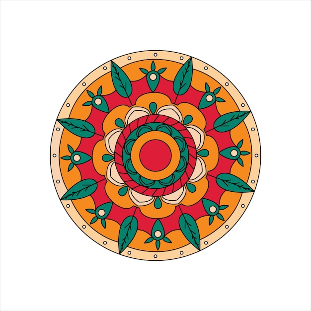 Retro Colorful Mandala Design