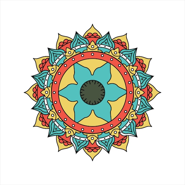 Retro Colorful Mandala Design