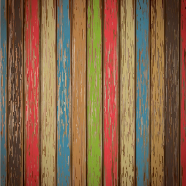 Vector retro colorful wooden texture background