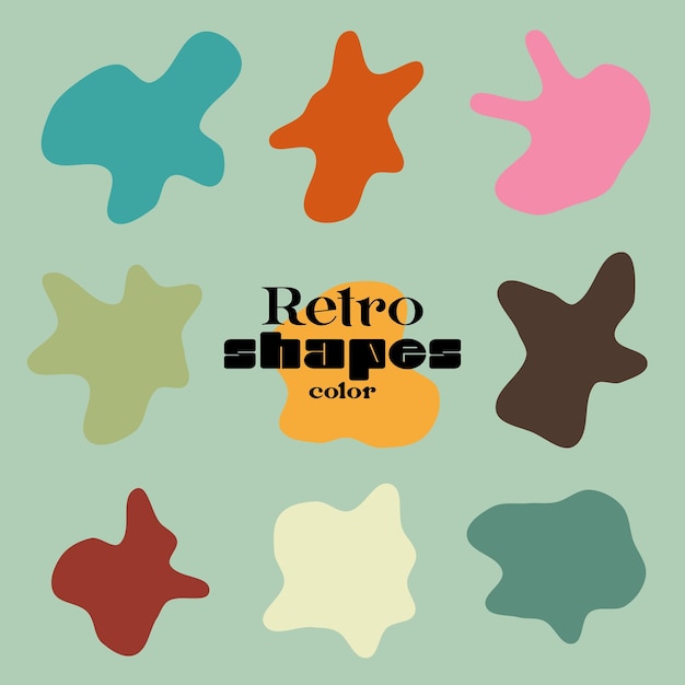 Retro colors shapes in vector