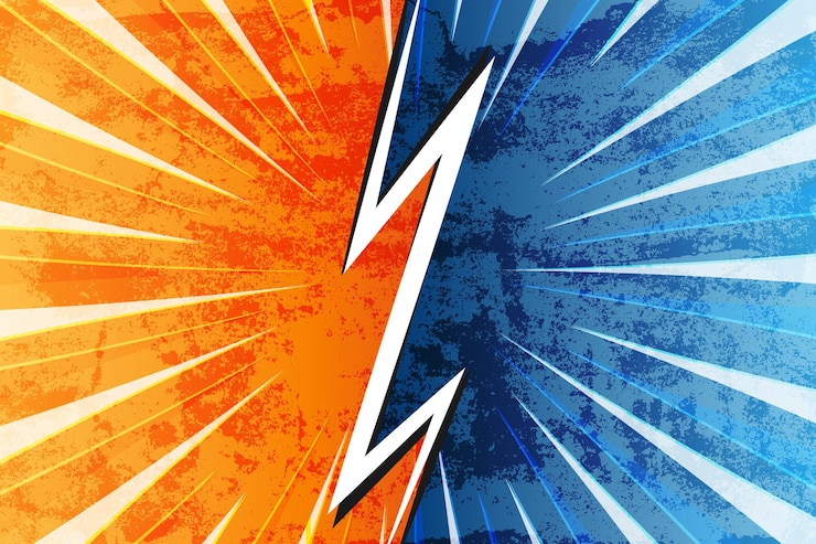 Vector レトロなコミック対光線ビンテージ スタイル、ベクトル イラスト背景