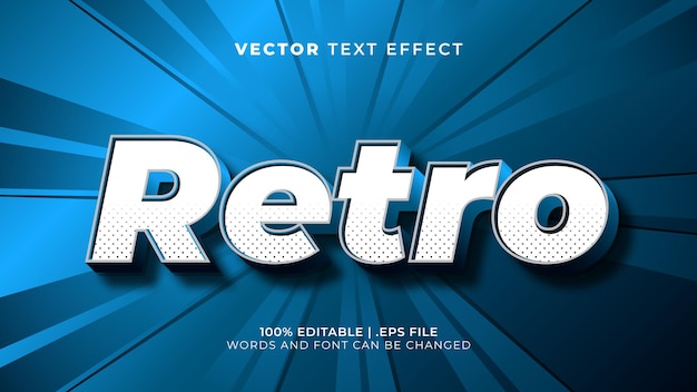 Retro comic vintage 3d editable text effect template style