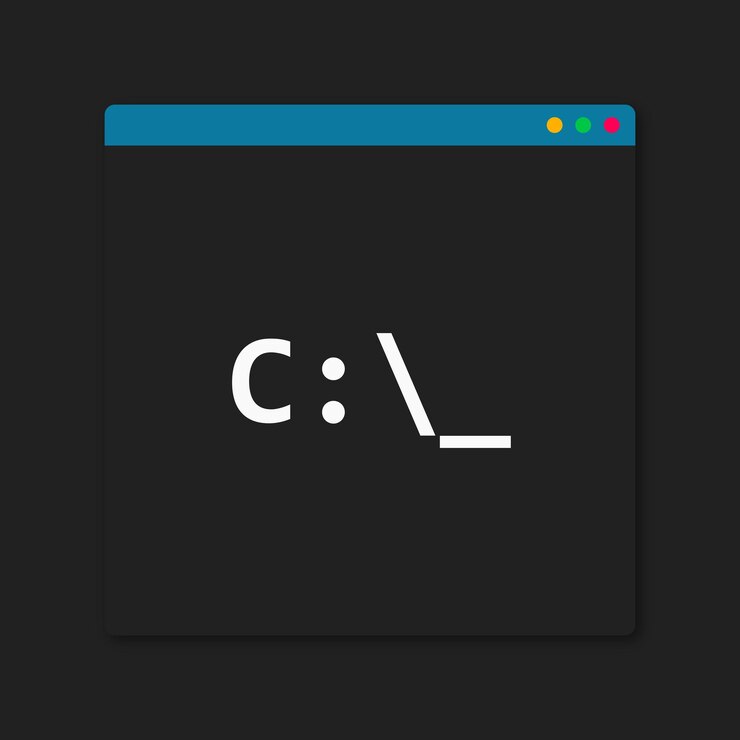 Vector retro command line vector window