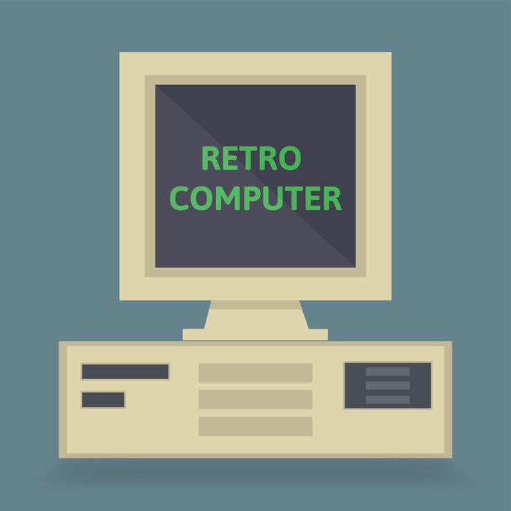 Vector retro computer