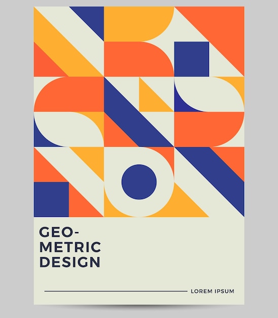 Retro cover design vector template magazine layout designs colorful geometry backgrounds