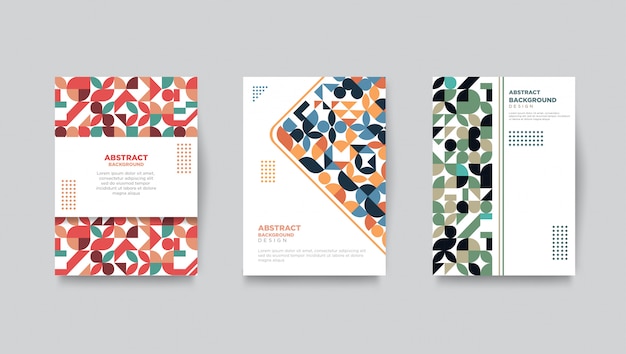 Retro cover template set geometric