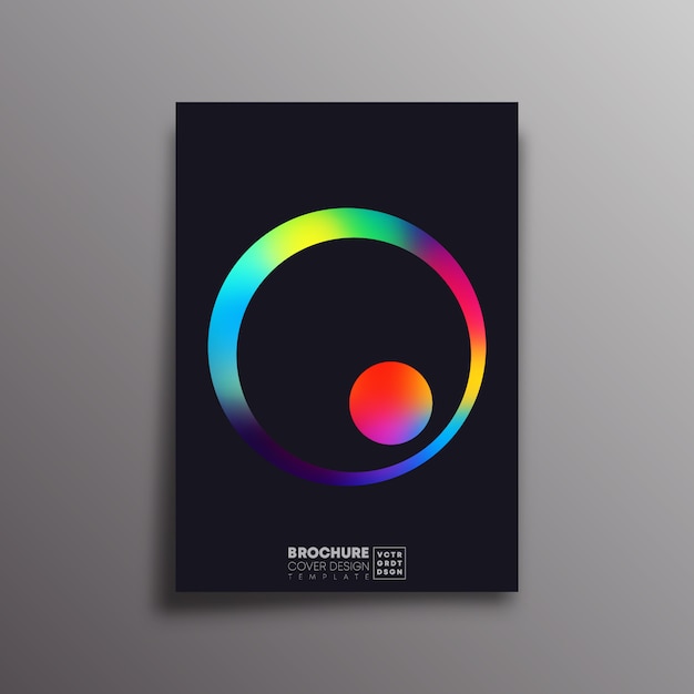 Retro cover with colorful gradient circle