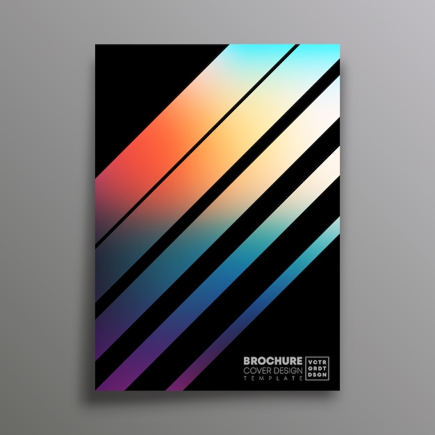 Retro cover with colorful gradient stripes