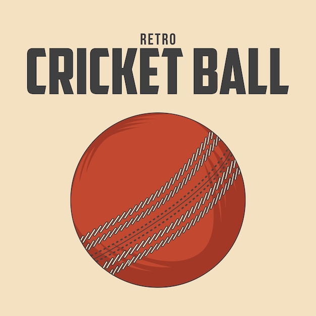 Retro Cricket Ball Vector Stock Illustration