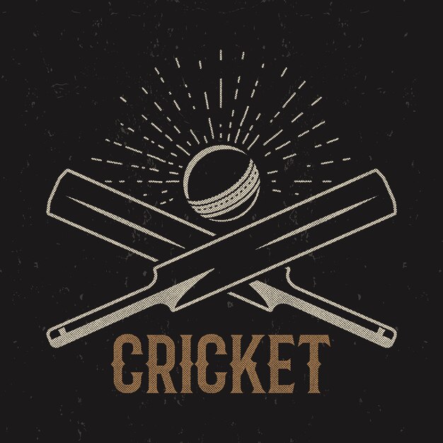 Logo retrò di cricket. emblema sportivo. azione