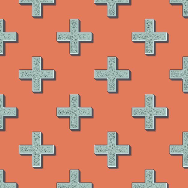 Vector retro crosses pattern, abstract geometric background in 80s, 90s style. geometrical simple illustration