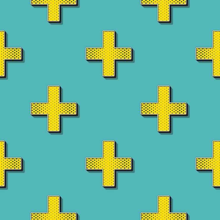 Vector retro crosses pattern, abstract geometric background in 80s, 90s style. geometrical simple illustration