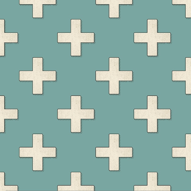 Retro crosses pattern, abstract geometric background in 80s, 90s style. geometrical simple illustration